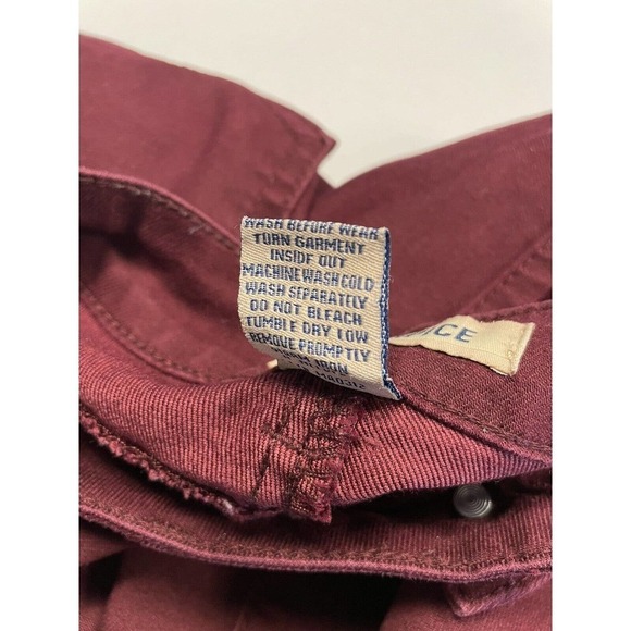Blue Spice Juniors Maroon Skinny Ankle Jeans Size 3 Stretch Raw Hem M8 - Picture 5 of 6